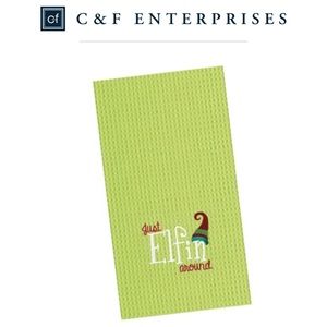 Just Elfin’ Around Waffle Weave Christmas Kitchen Towel